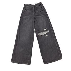 PTCL NWT Ethikal Brand Wide Leg Jeans 26 Denim High Rise Distressed Streetwear